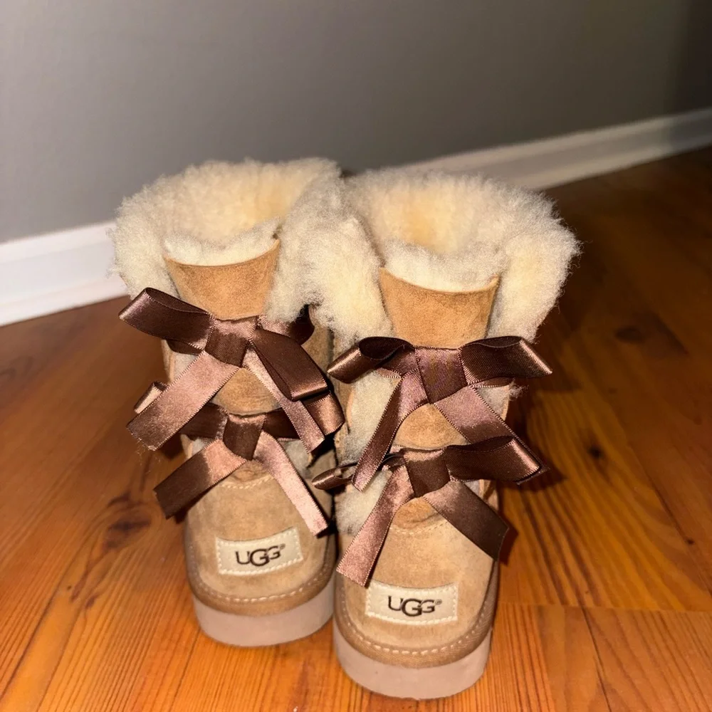 UGG Cozy Tan Suede Boots with Fur Lining